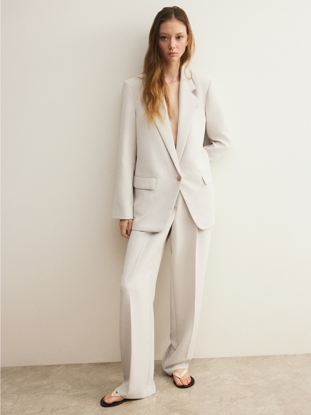 Aritzia Wilfred Generation Suit Blazer Crepette Metropolis Beige Size M $248